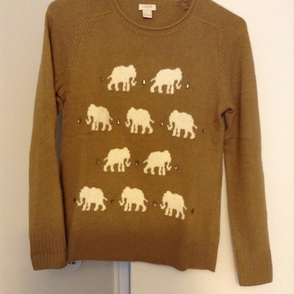 J. Crew elephant sweater camel s